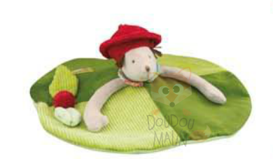  balthazar & valentine baby comforter green mouse red flower 
